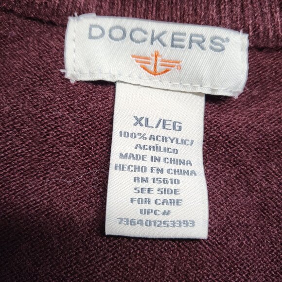 Vintage Dockers Mens Sweater Vest XL Pullover Cable Knit Preppy Academia - Picture 4 of 12